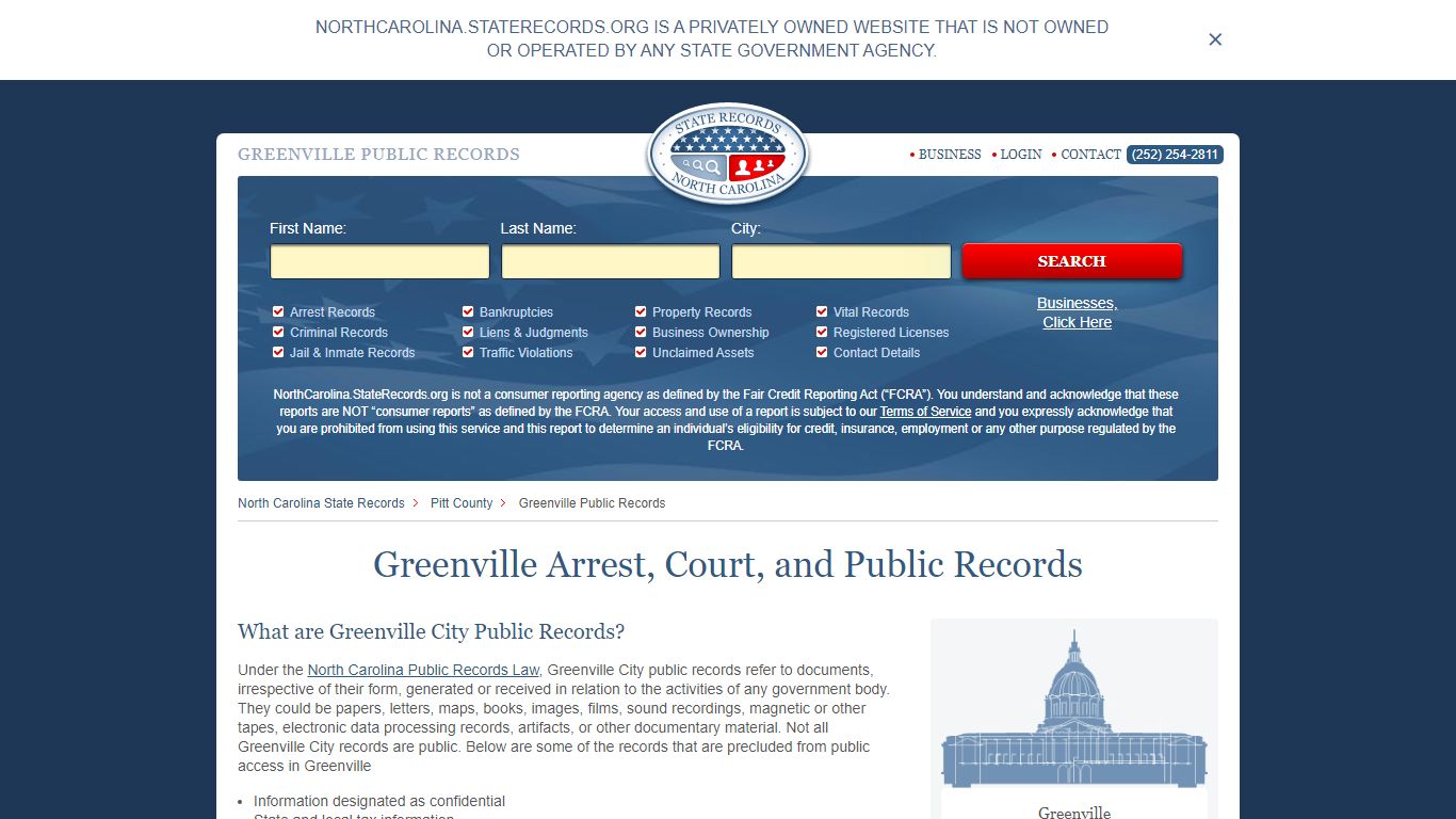 Greenville Arrest, Court, and Public Records